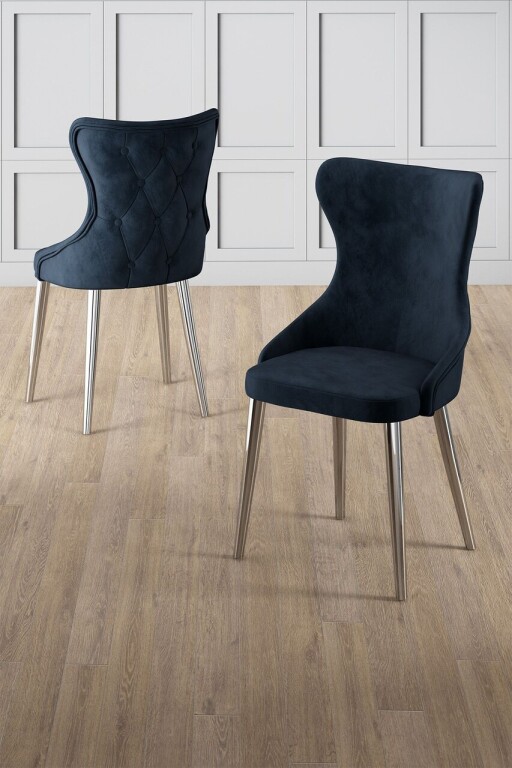 Set scaune 6 piese, Hanah Home, Alpa, Antracit / Crom