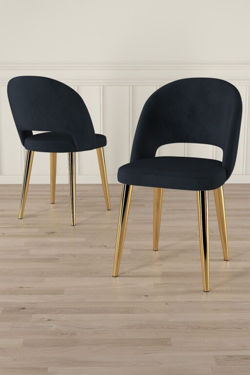 Set scaune 6 piese, Hanah Home, Pane, Antracit / Aur