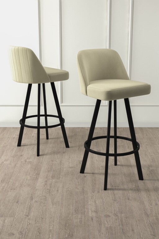 Set scaune de bar 6 piese, Hanah Home, Atex, Crem/Negru