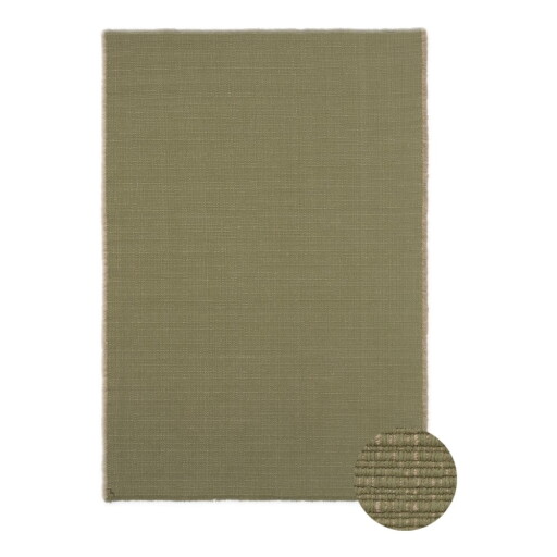 Covor kaki țesut manual din bumbac 140x200 cm Handloom – Lorena Canals