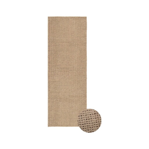 Covor tip traversă în culoare naturală lavabil, țesut manual din lână 80x230 cm Unexpected Wool – Lorena Canals