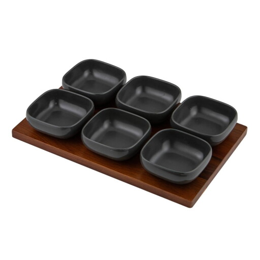 Set de servire gri antracit 6 buc. din porțelan Essentials – Ladelle