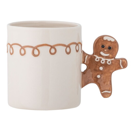 Cană crem din gresie 350 ml cu model de Crăciun Ginnie – Bloomingville