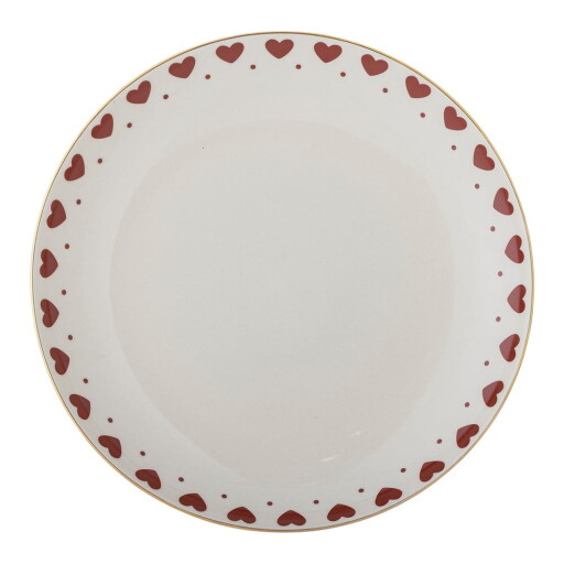 Farfurie albă din gresie ø 26,5 cm cu model de Crăciun Jolly – Bloomingville