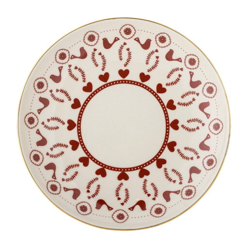 Farfurie crem pentru desert din gresie ø 16 cm cu model de Crăciun Jolly – Bloomingville