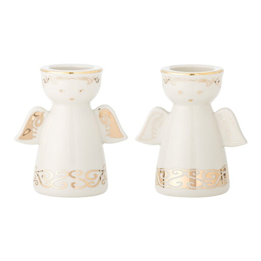 Sfeșnice pentru lumânări pastilă 2 buc. din gresie Faella – Bloomingville