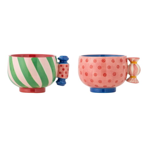 Cești 2 buc. pentru espresso din gresie 250 ml cu model de Crăciun Caramella – Bloomingville