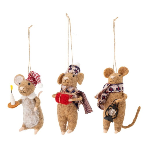 Ornamente de Crăciun 3 buc. din lână 11 cm Peo – Bloomingville