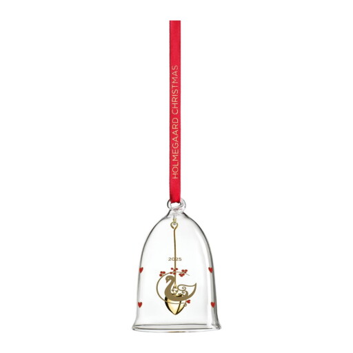 Ornament de Crăciun suflat manual din sticlă ø 5,5 cm Ann-Sofi Romme Annual Christmas Bell 2025 – Holmegaard