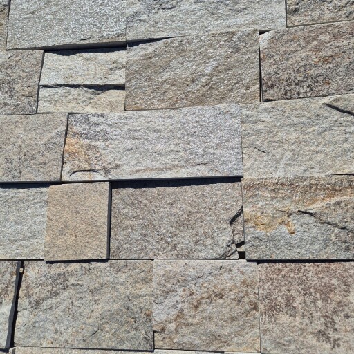 Ardezie Sahara Natur, 10 cm x LL x 1.3cm | Piatra Decorativa - Placari Verticale, Exterior-Interior (25mp/palet)