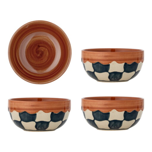 Boluri mici 4 buc. din gresie 590 ml Check – Bloomingville