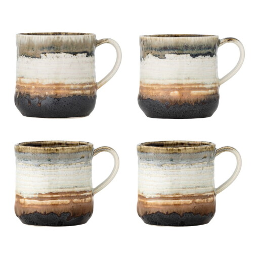 Căni 4 buc. din gresie 380 ml Deana – Bloomingville