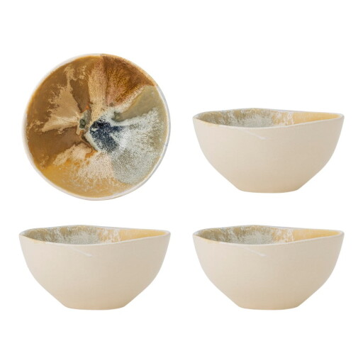 Boluri mici crem 4 buc. din gresie 525 ml Lacey – Bloomingville