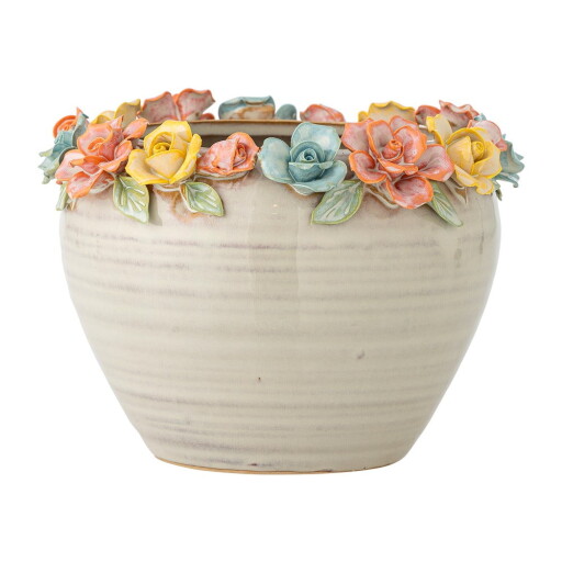 Ghiveci decorativ din gresie pictată manual ø 19,5 cm Eanna – Bloomingville