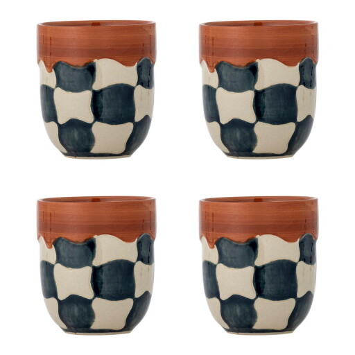 Cești 4 buc. din gresie 375 ml Check – Bloomingville