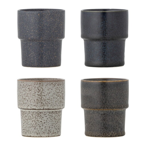 Cești maro 4 buc. pentru espresso din gresie 150 ml Ewan – Bloomingville