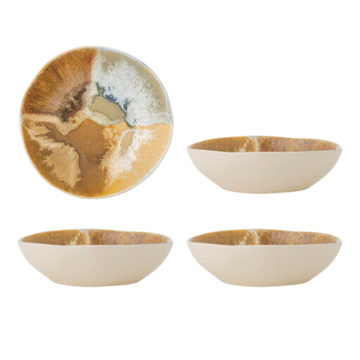 Boluri mici crem 4 buc. din gresie 625 ml Lacey – Bloomingville