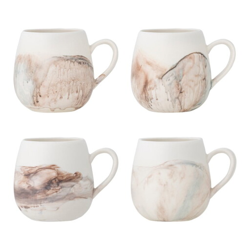 Căni crem 4 buc. din gresie 250 ml Lyre – Bloomingville