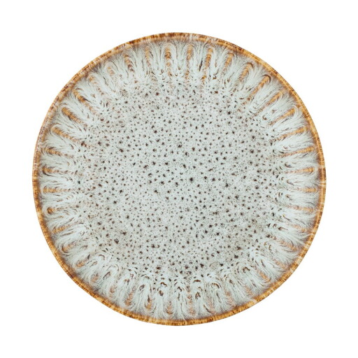 Farfurie albastră/bej pentru servire din gresie ø 17 cm Fleur – Bloomingville