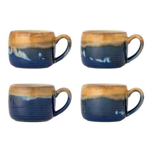 Căni albastre/maro 4 buc. din gresie 400 ml Sheen – Bloomingville