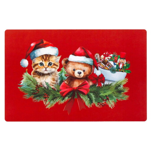 Suport pentru farfurii din plastic 28,5x44 cm cu model de Crăciun Cadocha – douceur d'intérieur