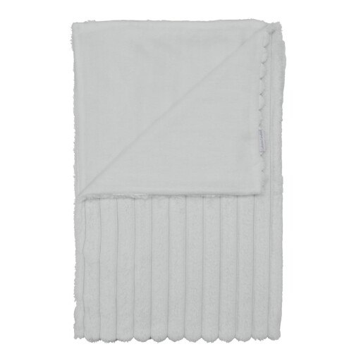 Pătură albă din micropluș/cocolino 130x170 cm Cosy Ribbed – Catherine Lansfield