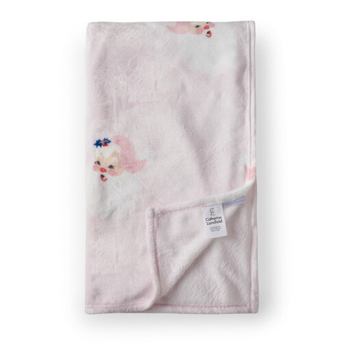 Pătură roz-deschis din micropluș/cocolino 130x170 cm cu model de Crăciun Vintage Christmas Santa – Catherine Lansfield