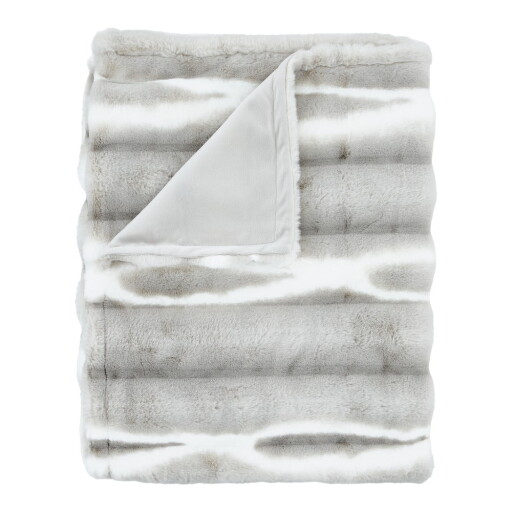 Pătură gri deschis din blană artificială 130x170 cm Flint – Catherine Lansfield