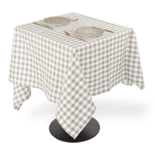 Față de masă din bumbac 150x150 cm Gingham – Tiseco Home Studio