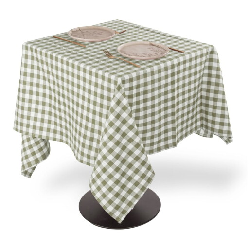 Față de masă din bumbac 150x150 cm Gingham – Tiseco Home Studio