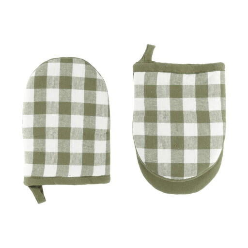 Set de mănuși de bucătărie 2 buc. din bumbac Gingham – Tiseco Home Studio