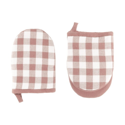 Set de mănuși de bucătărie 2 buc. din bumbac Gingham – Tiseco Home Studio