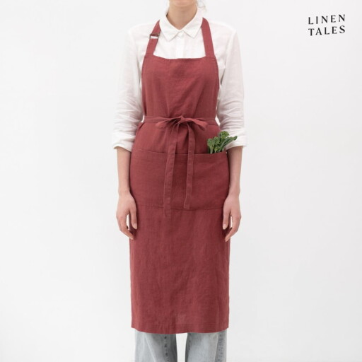 Șorț din in Marsala – Linen Tales