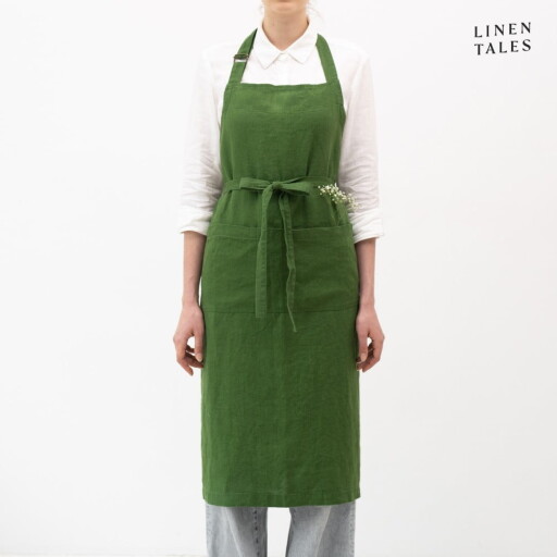 Șorț din in True Green – Linen Tales