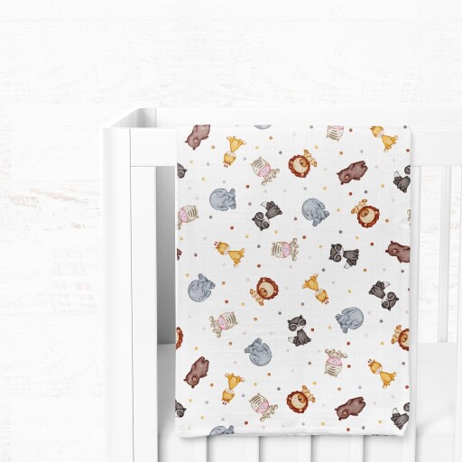 Patura bebelusi, L&#039;essentiel Maison, Zoo, Galben / Albastru / Portocaliu