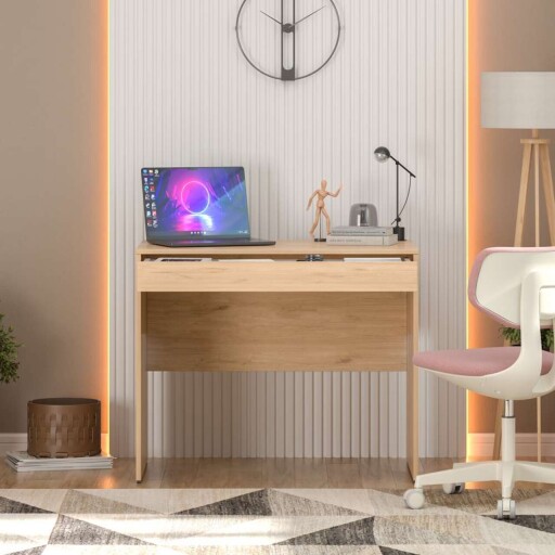 Birou, Adore, Cekmeceli, 90x75x55 cm, PAL, Stejar