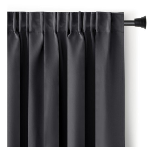Draperie gri închis blackout/termoizolantă 140x245 cm Pleat – Restilo