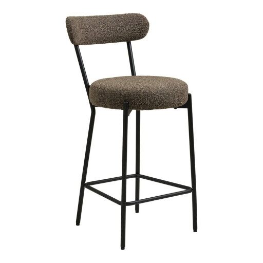 Scaun de bar maro tapițat (înălțime șezut 65 cm) Badalona – House Nordic