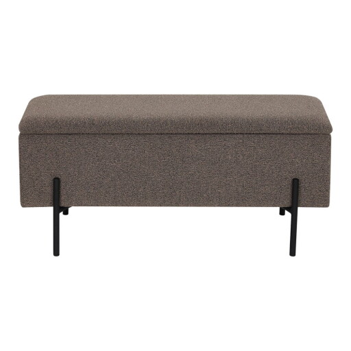 Bancă maro cu tapițerie din țesătură bouclé Watford – House Nordic