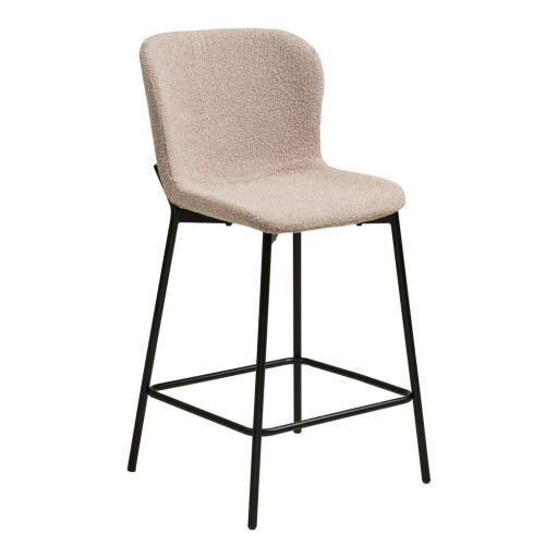 Scaun de bar bej tapițat (înălțime șezut 65 cm) Maceda – House Nordic
