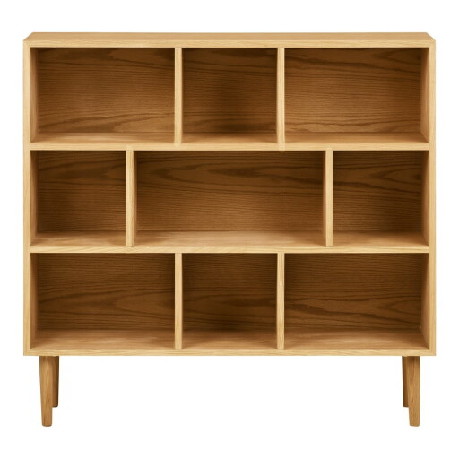 Bibliotecă în culoare naturală cu aspect de lemn de stejar 30x104,5x112 cm Oshawa – House Nordic
