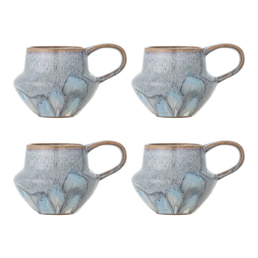 Căni albastru-deschis 4 buc. din gresie 300 ml Bessie – Bloomingville