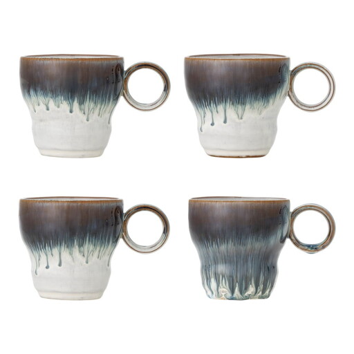 Cești albastre 4 buc. din gresie 300 ml Nigel – Bloomingville