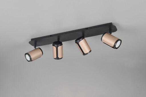 Plafoniera Gillan, TRIO, 60x12x16 cm, 10W, 4x GU10, metal, bronz