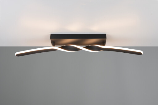 Plafoniera Ginko, RL, 79x9x12.5 cm, 18W, 1x SMD, metal, negru mat