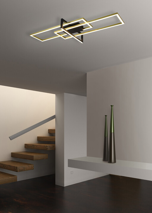 Plafoniera Salinas, TRIO, 100x40x11.5 cm, 34W, 1x SMD, metal, bronz mat/negru