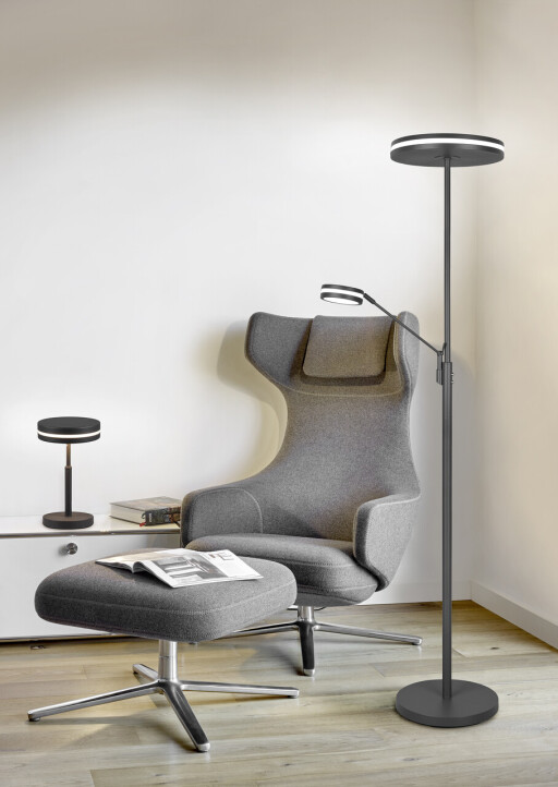 Lampadar Franklin, TRIO, 35.2x181 cm, 35W, 6.5W, 1x SMD, metal, antracit