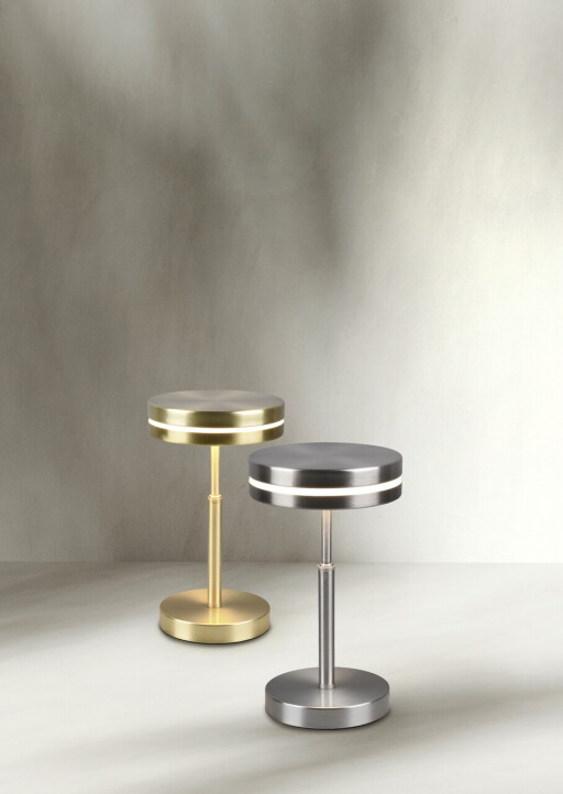 Lampa de masa Franklin, TRIO, 14x25 cm, 6W, 1x SMD, metal, argintiu mat