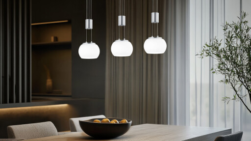 Lustra Madison, TRIO, 87x16x150 cm, 8W, 3x SMD, aluminiu, argintiu mat