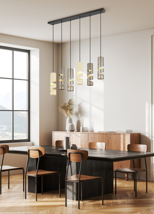 Lustra Stream, TRIO, 100x9x150 cm, 10W, 6x GU10, metal, multicolor